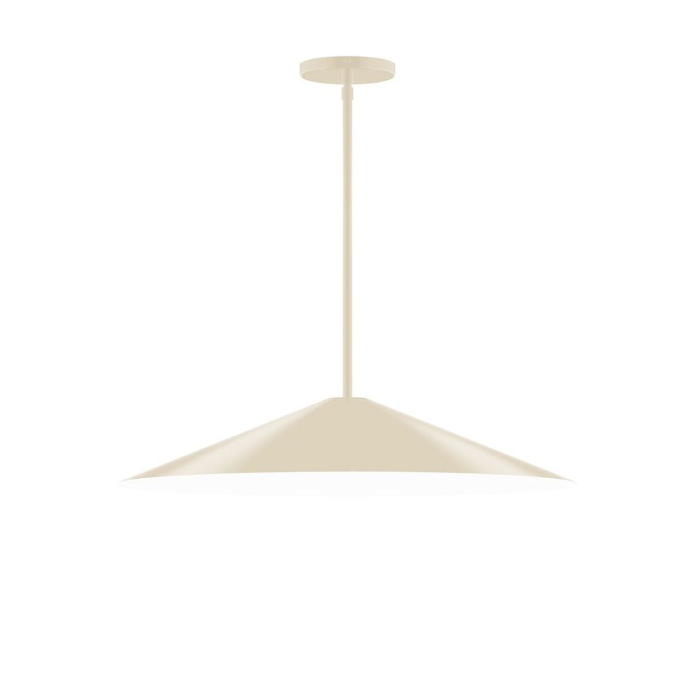 Montclair Lightworks STG429-16-L10 24" Axis Shallow Cone LED Stem Hung Pendant, Cream